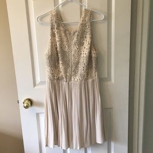 Francesca’s NWT cream, crochet too dress